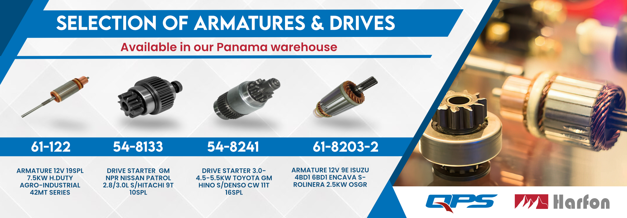 Selection of armatures & drives
